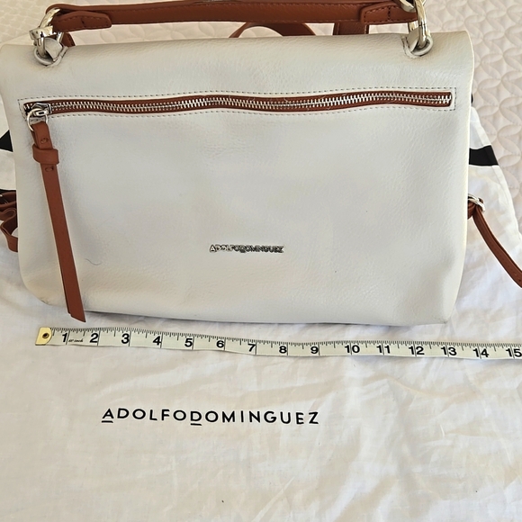 Adolfo Dominguez White and Tan Women's Bag - Picture 5 of 6